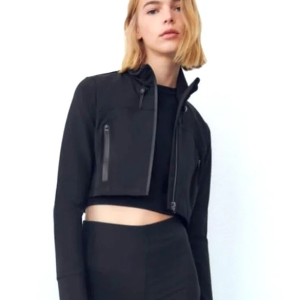 Zara Black Tech Crop Top